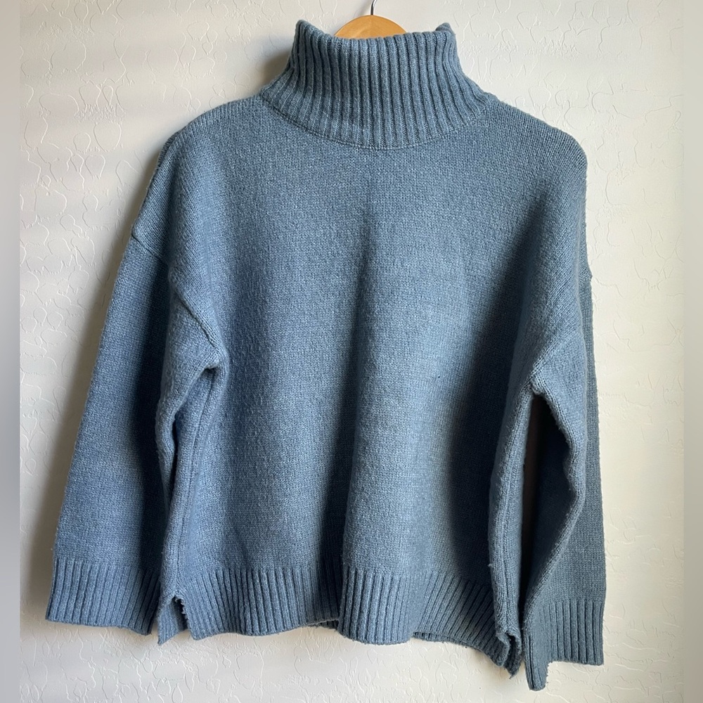 Blue Turtleneck Sweater